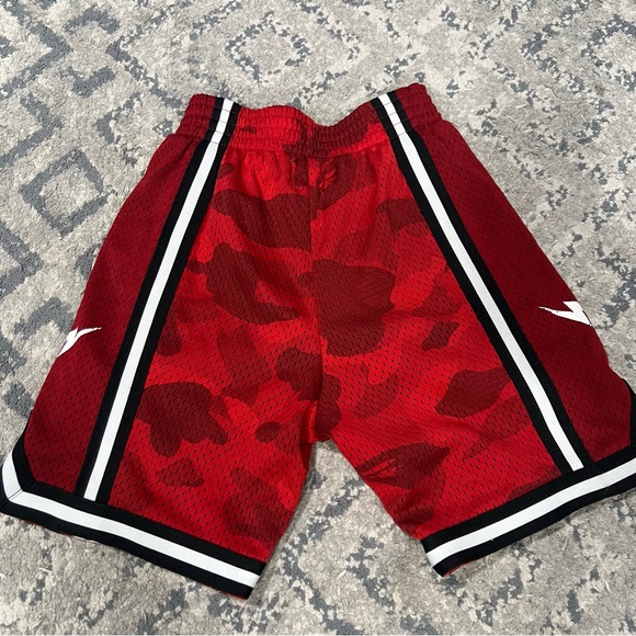 Bape Red Camo Kids Camo Basketball Shorts A Bathing Ape Sz 110 2-3 Year Olds - Picture 6 of 9
